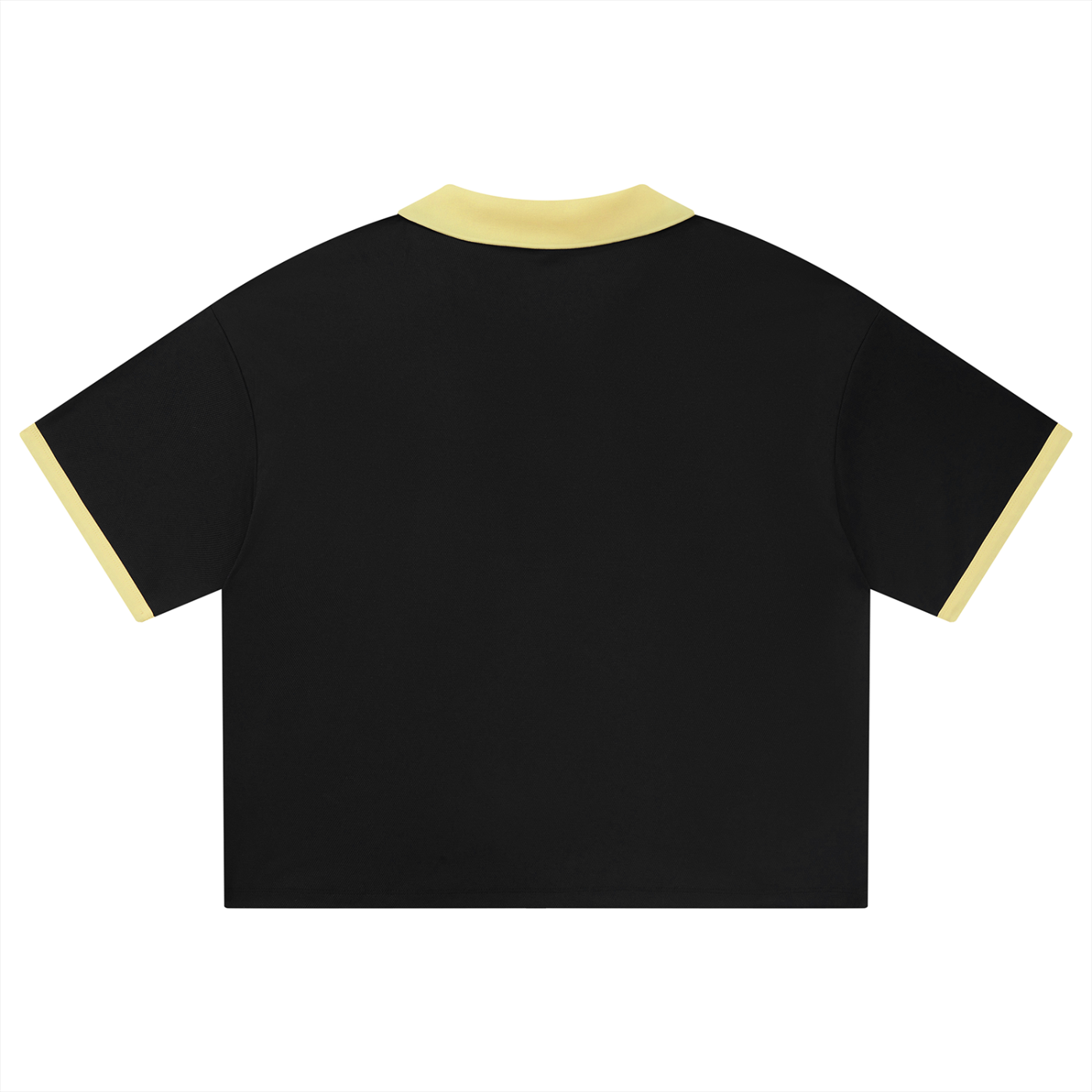 Easy Dragon Unisex Collared Piping Boxy Soccer Jersey — Black